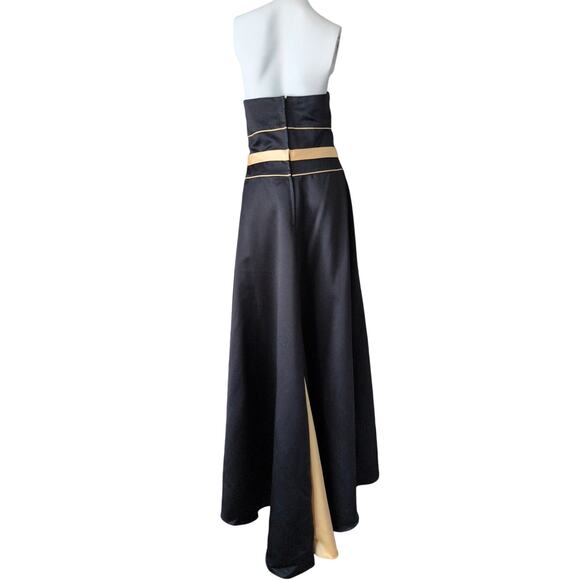 Alfred Angelo Strapless Satin Evening Gown 12 Bow Glam Formal Occasion Y2K Retro - Picture 2 of 8